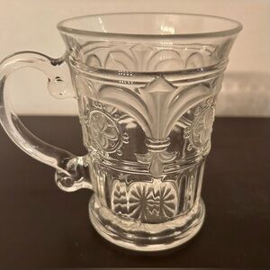 Fleur de Lis by Crystal Clear Industries, Mug w/Frosted Details 4 5/8”